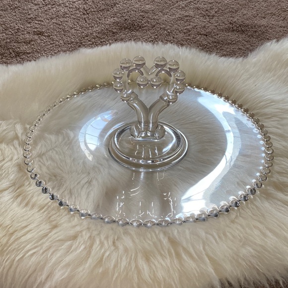 Imperial Glass Candlewick Heart Handle Dish - Picture 1 of 4